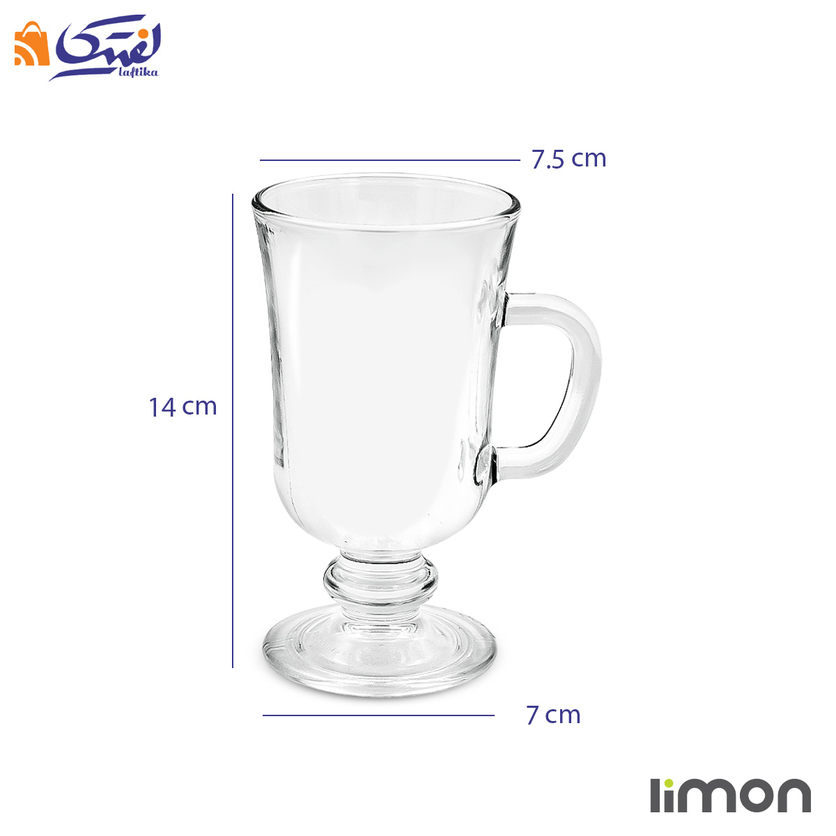 لیوان پایه دار شیشه ای لیمون 6 عددی