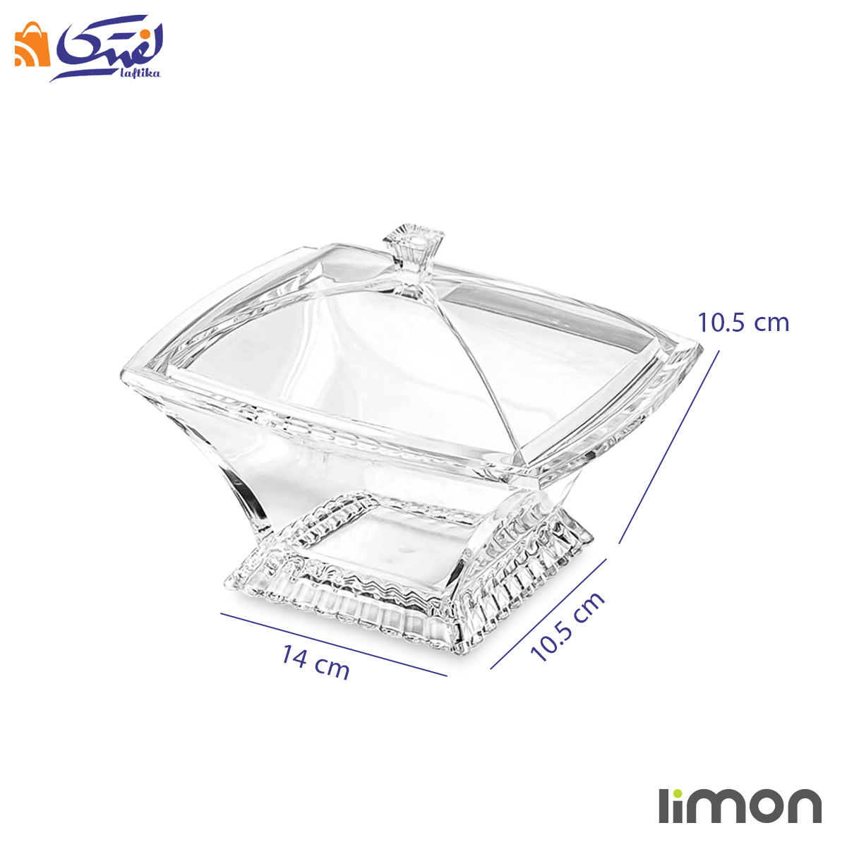 قندان چهار گوش اکرولیک لیمون