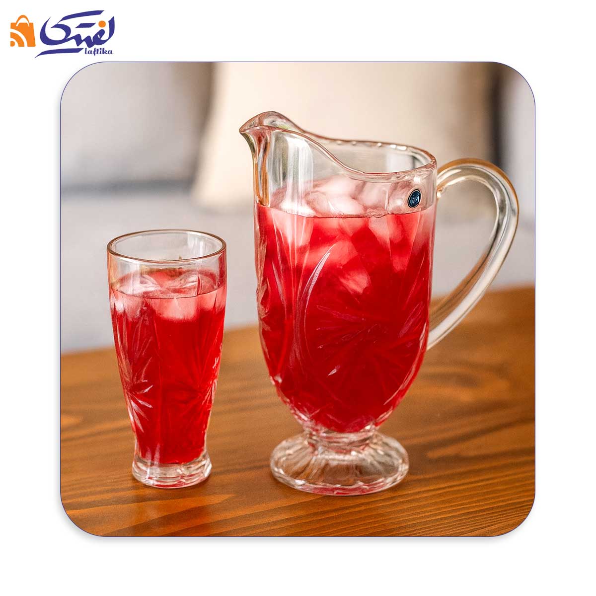 سرویس 7 پارچه پارچ و لیوان پریما تراش چین Ab232