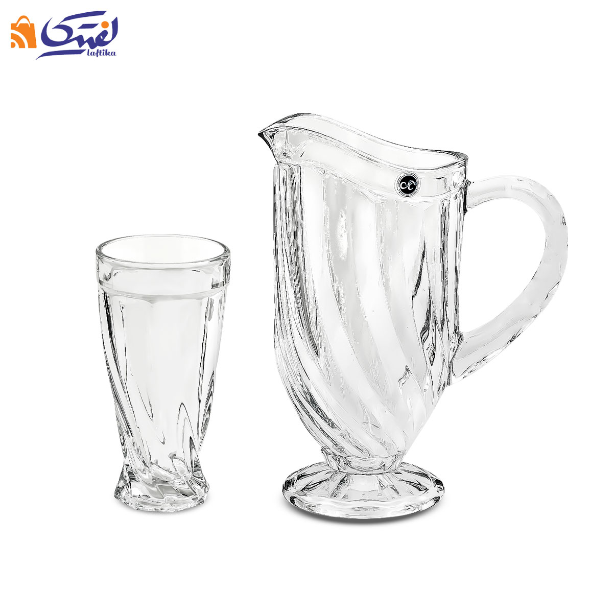 سرویس 7 پارچه پارچ و لیوان بلور تولیپ چین