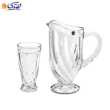 سرویس 7 پارچه پارچ و لیوان بلور تولیپ چین