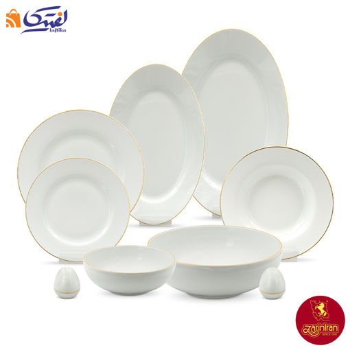 سرویس لب طلا 30 پارچه چینی زرین ایتالیا اف با پیاله