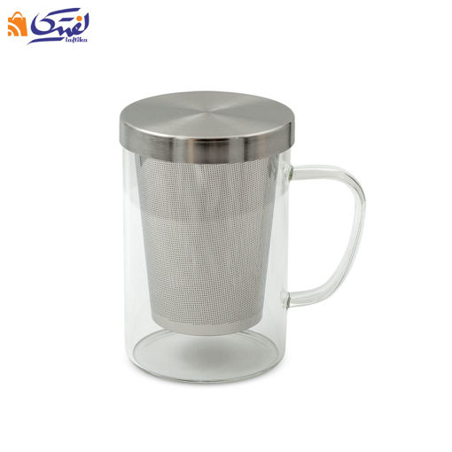 لیوان دمنوش استیل دسته دار 500 میلی لیتر وارداتی