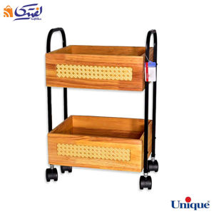 سبد سیب زمینی و پیاز یونیک 2 طبقه چوب حصیری UN-2965