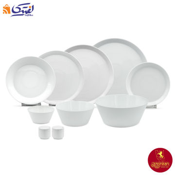 سرویس 31 پارچه سفید چینی زرین فرم اس مارک زی