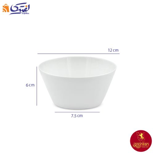 پیاله سفید چینی زرین فرم اس مارک زی