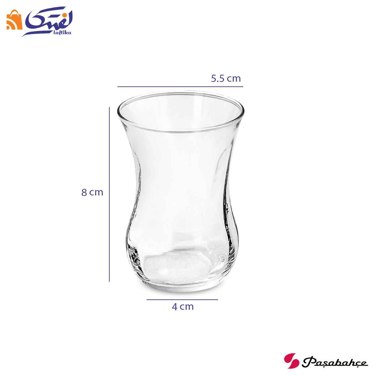 استکان کمر باریک کاهی 6 عددی