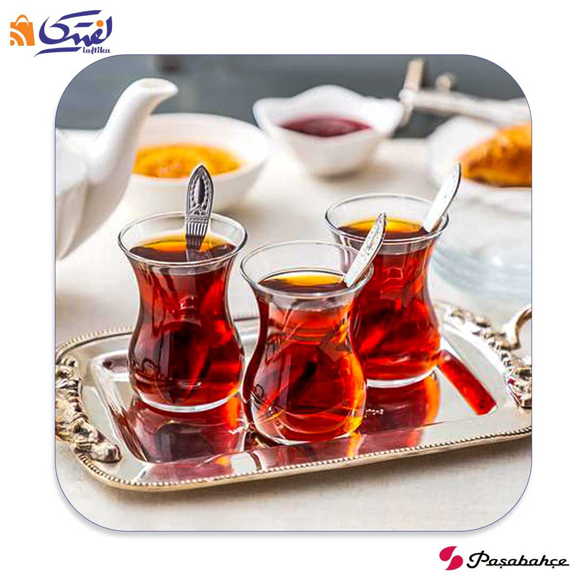 استکان کمر باریک 6 عددی پاشاباغچه