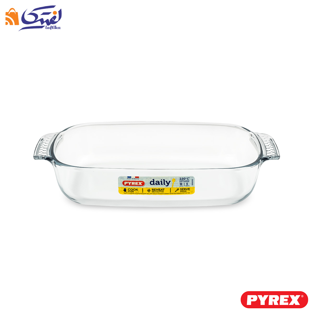 تابه پیرکس فرانسه مستطیل کوچک 20×30 کد 230