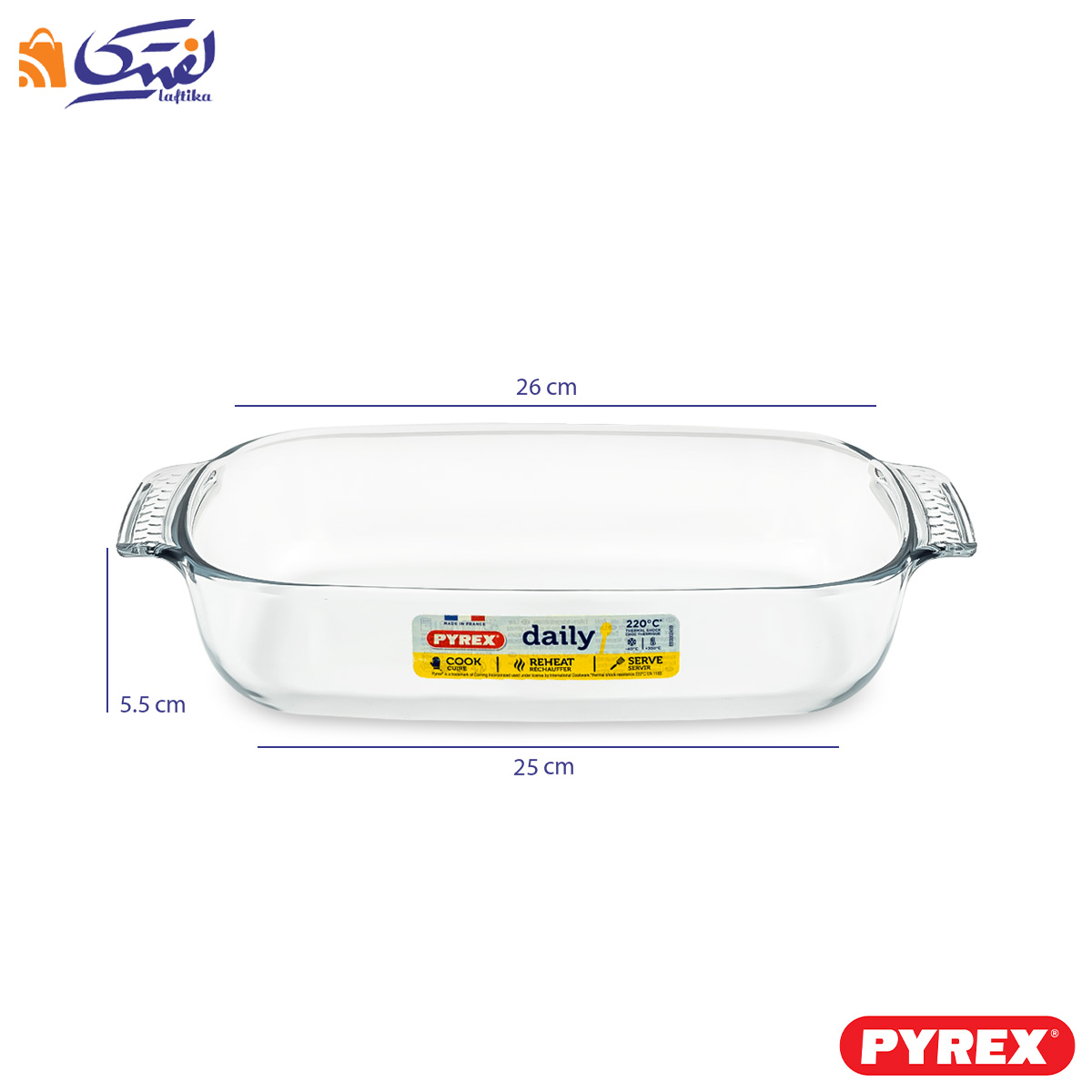 تابه پیرکس فرانسه مستطیل کوچک