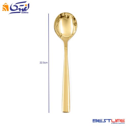 قیمت قاشق سوپ خوری 6 عددی بست لایف مدل 2FULL GOLDL-M-187