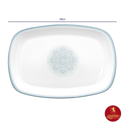 خرید دیس چینی زرین مستطیل کواترو سایز 38 طرح ادلین طوسی