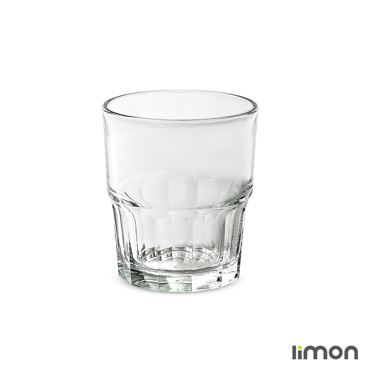 نیم لیوان شیشه ای لیمون شیاردار 200 سی سی 6 عددی کد 2483