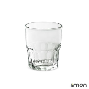 نیم لیوان شیشه ای لیمون شیاردار 200 سی سی 6 عددی کد 2483