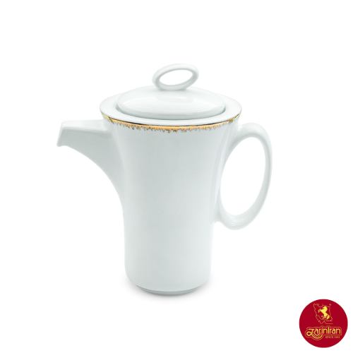 قوری چینی زرین وینچی طرح رویال پلاتینی سایز 4