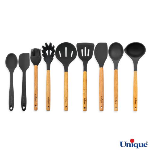 کفگیر و ملاقه تک یونیک سیلیکونی دسته چوبی کد UN-1175