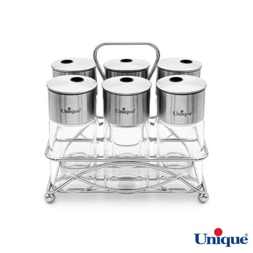 ست جا ادویه 6 عددی استیل مستطیل یونیک UN-1626
