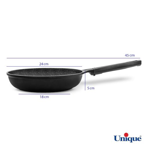 تابه تک دسته یونیک سایز 24 کف گرانیت مشکی