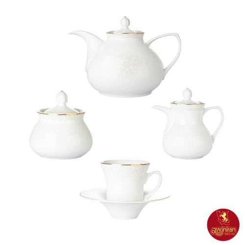 خرید اقساطی سرویس چینی زرین شهرزاد طرح سریر سپید 12 نفره 108 پارچه