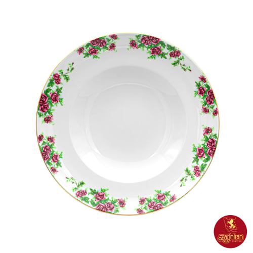 بشقاب گود پاستا چینی زرین ایتالیا اف بیدگل سایز 30