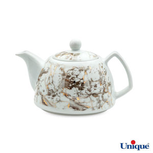 قوری چینی یونیک مدل گرانیت طلایی UN-7542