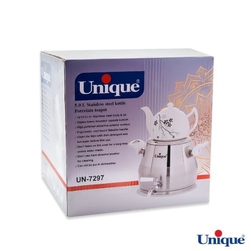 کتری استیل 5 لیتر دسته چوبی