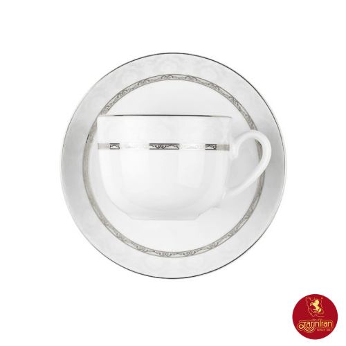 قیمت سرویس چای خوری چینی زرین ایتالیا اف طرح هدیه پلاتینی 12 پارچه