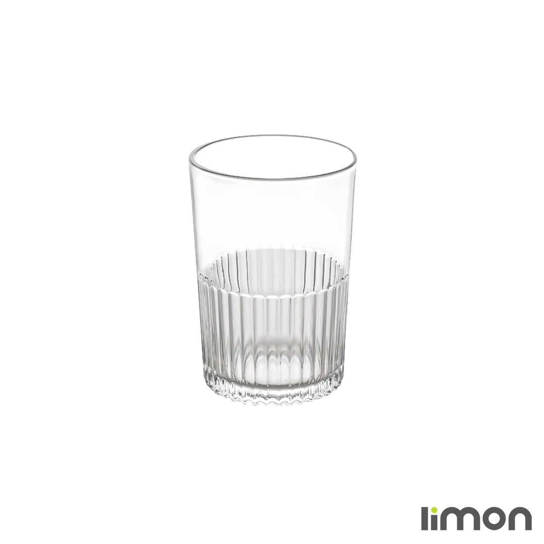 لیوان شیشه ای لیمون شیاردار 350 سی سی تک عددی 2216