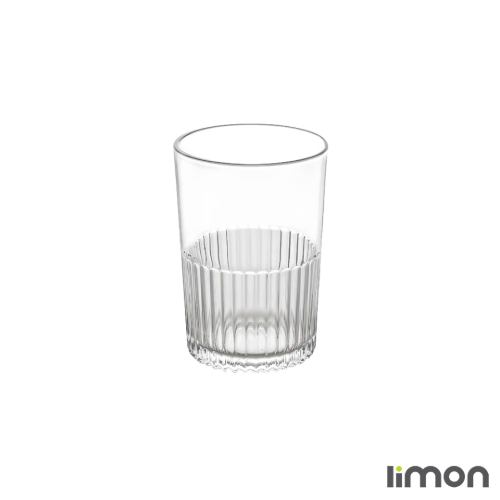 لیوان شیشه ای لیمون شیاردار 350 سی سی تک عددی 2216