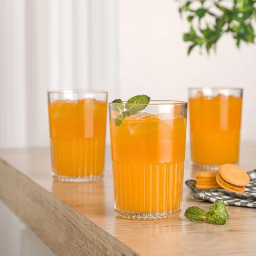 قیمت لیوان شیشه ای لیمون شیاردار 350 سی سی تک عددی 2216