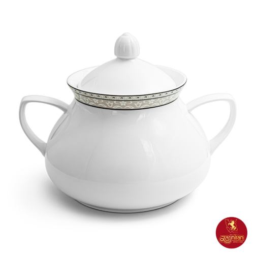 سوپ خوری چینی زرین با شيار ملاقه شهرزاد 12 ورونا طوسی