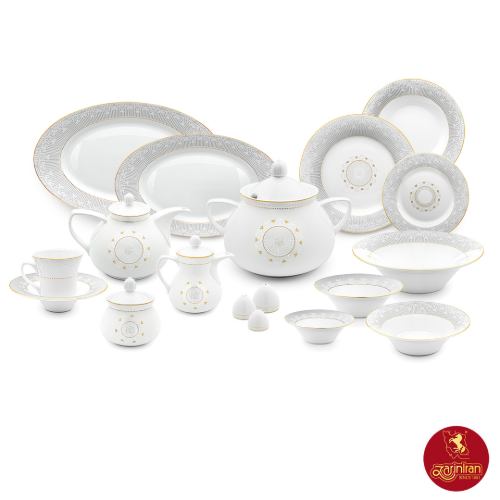 سرویس چینی زرین شهرزاد طرح سینره 12 نفره 108 پارچه