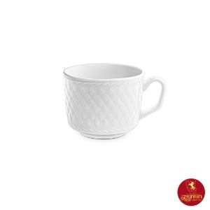 فنجان چای خوری تک عددی چینی زرین رادیانس سفید سایز 8
