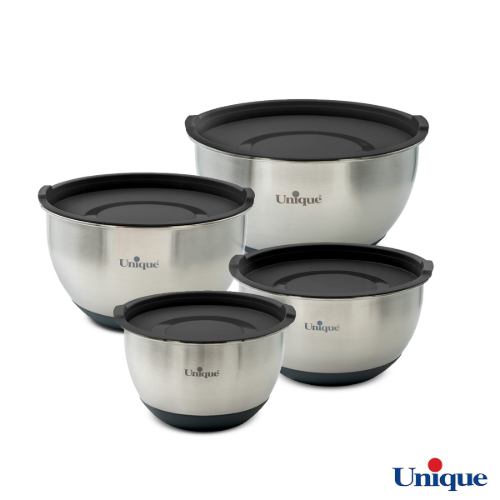 لگن 4 پارچه استیل درب دار یونیک