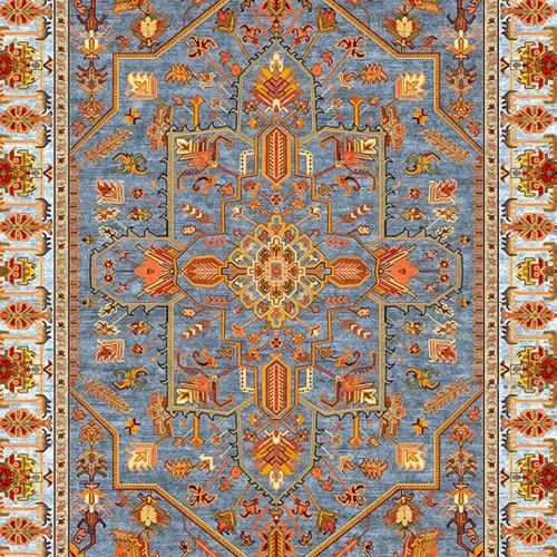 فرش هندسی نقره آبی رزالین
