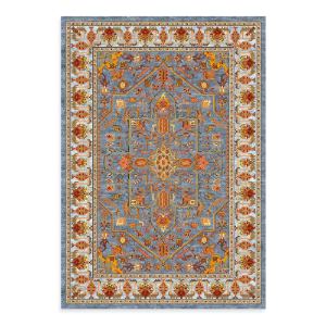 فرش هندسی نقره آبی رزالین تراکم 3600 سنگین کالکشن ریماز A3086-5