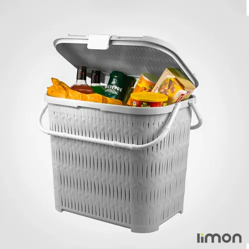 سبد پیک نیک درب دار بلند طرح بامبو