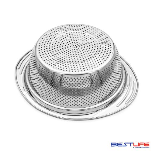 خرید  آبکش استیل گرد دسته دار سایز 31 بست لایف BS6631