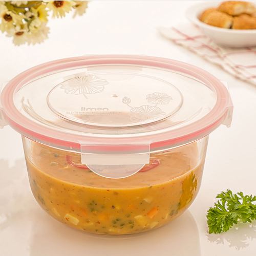 رنگبندی ظرف شیشه ای گرد دربدار 2 لیتری لیمون 2076