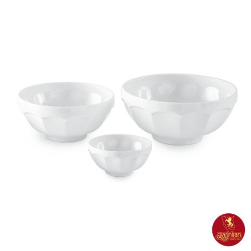 چینی زرین سرویس پیاله نئوکلاسیک طرح سفید 13 پارچه