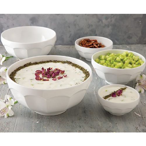 خرید چینی زرین سرویس پیاله نئوکلاسیک طرح سفید 13 پارچه