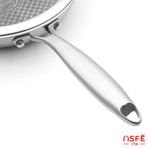 خرید تابه تک دسته استیل کربنی OSFE درب دار سری 1758 سایز 24 مدل os-t24