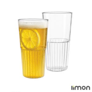 لیوان شیشه ای لیمون شیاردار 6 عددی 2448