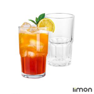 لیوان شیشه ای لیمون شیاردار 290 سی سی 6 عددی کد 2486