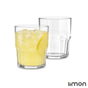 نیم لیوان شیشه ای لیمون شیاردار 200 سی سی 6 عددی کد 2483