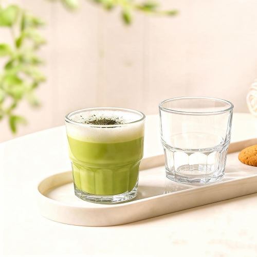 قیمت نیم لیوان شیشه ای لیمون شیاردار 200 سی سی 6 عددی کد 2483