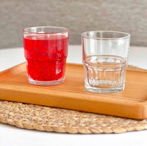 خرید نیم لیوان شیشه ای لیمون شیاردار 200 سی سی 6 عددی کد 2483