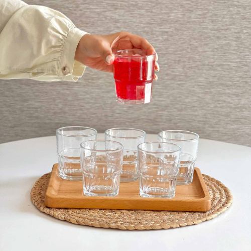 گنجایش نیم لیوان شیشه ای لیمون شیاردار 6 عددی کد 2483