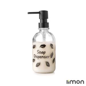 جا مایعی گرد شیشه ای 450cc لیمون شفاف 2089