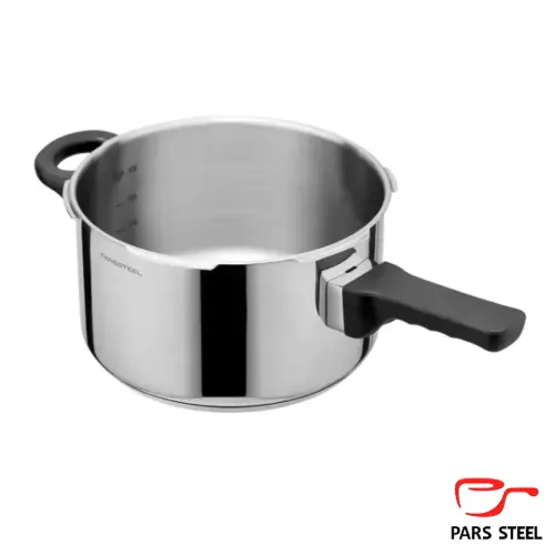 قیمت زودپز پارس استیل کف سه لایه با درب پیرکس و سبد بخارپز ۶ لیتری
